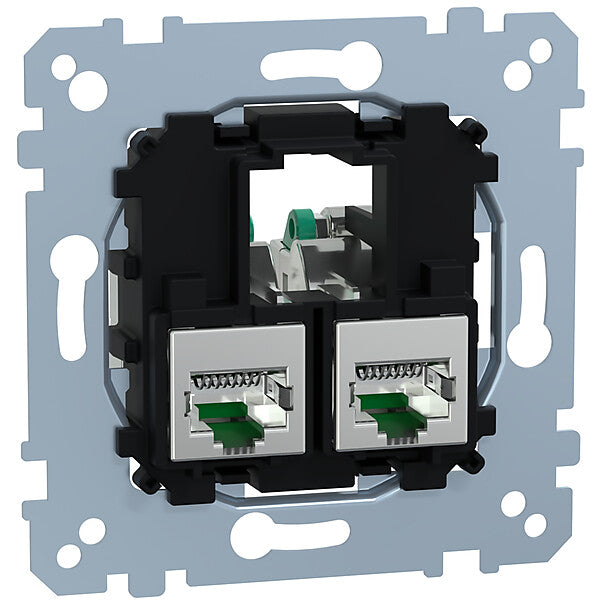 Merten Tragplatte 2fach m. RJ45 Cat6A STP MEG4576-0022